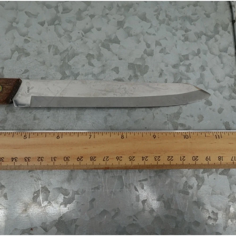 Vintage Heavy Royal Stainless Steel Utility‎ Knife Wood Handle Triple Rivet